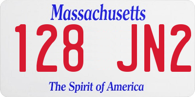 MA license plate 128JN2