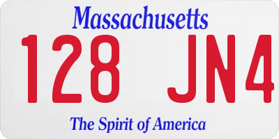 MA license plate 128JN4