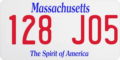 MA license plate 128JO5