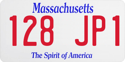 MA license plate 128JP1