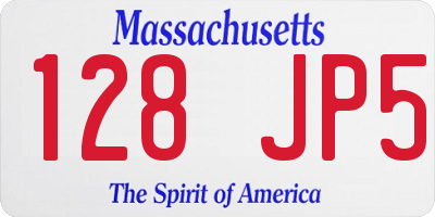 MA license plate 128JP5