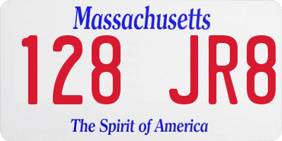 MA license plate 128JR8