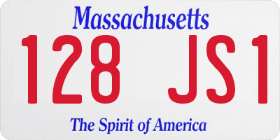 MA license plate 128JS1