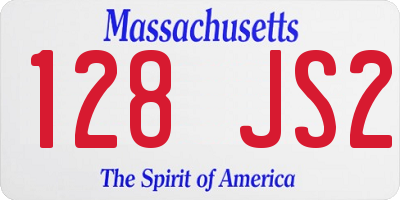 MA license plate 128JS2