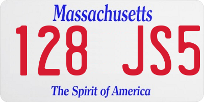 MA license plate 128JS5