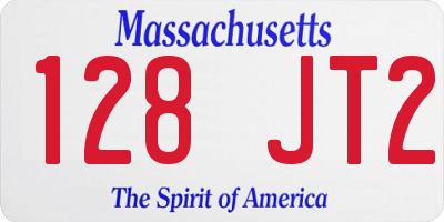 MA license plate 128JT2