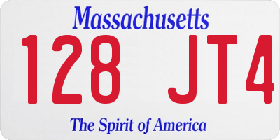 MA license plate 128JT4