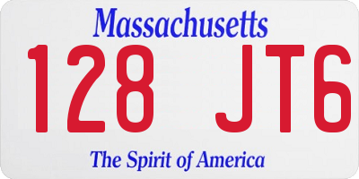 MA license plate 128JT6