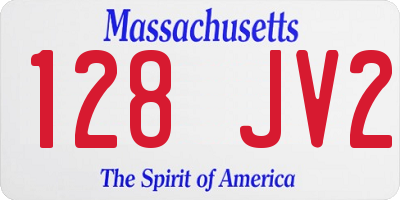 MA license plate 128JV2