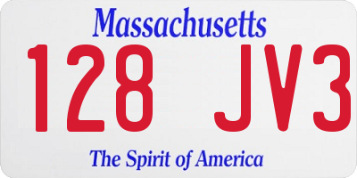 MA license plate 128JV3