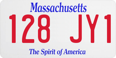 MA license plate 128JY1