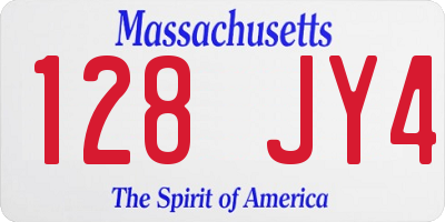 MA license plate 128JY4
