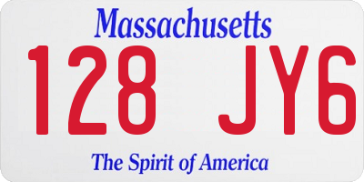 MA license plate 128JY6