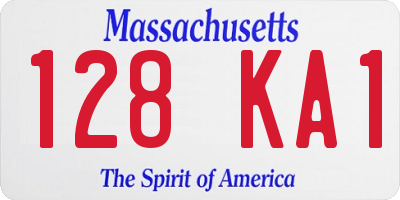 MA license plate 128KA1