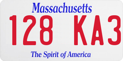 MA license plate 128KA3