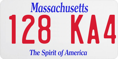 MA license plate 128KA4