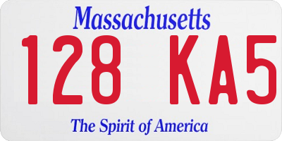 MA license plate 128KA5