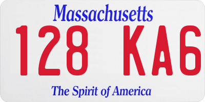 MA license plate 128KA6
