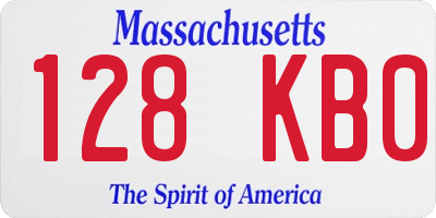 MA license plate 128KB0
