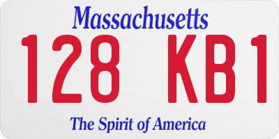 MA license plate 128KB1