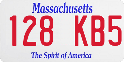 MA license plate 128KB5