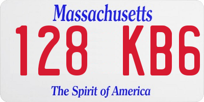 MA license plate 128KB6