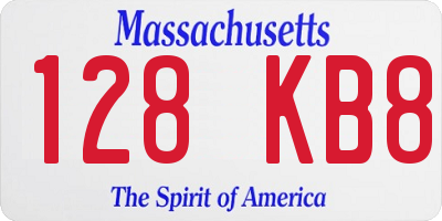 MA license plate 128KB8