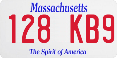 MA license plate 128KB9