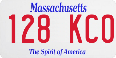 MA license plate 128KC0