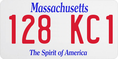 MA license plate 128KC1