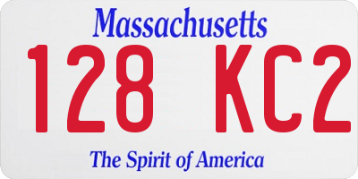 MA license plate 128KC2