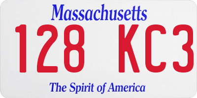 MA license plate 128KC3