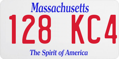 MA license plate 128KC4