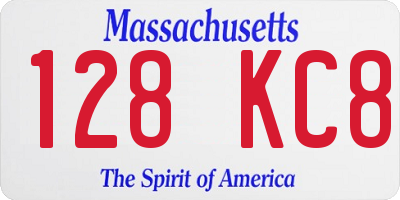 MA license plate 128KC8