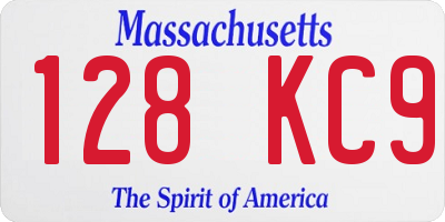 MA license plate 128KC9