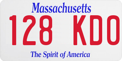 MA license plate 128KD0