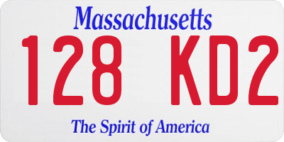 MA license plate 128KD2