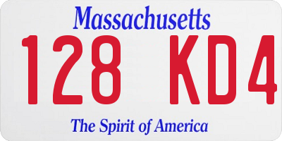 MA license plate 128KD4