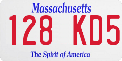 MA license plate 128KD5