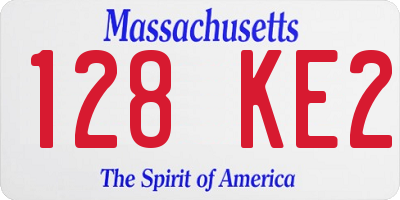 MA license plate 128KE2