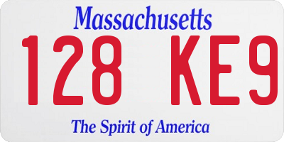 MA license plate 128KE9