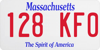 MA license plate 128KF0