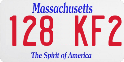 MA license plate 128KF2