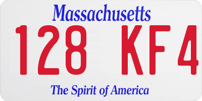 MA license plate 128KF4