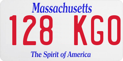 MA license plate 128KG0