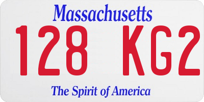 MA license plate 128KG2