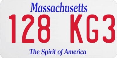 MA license plate 128KG3