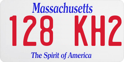 MA license plate 128KH2
