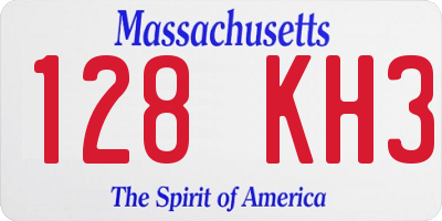 MA license plate 128KH3