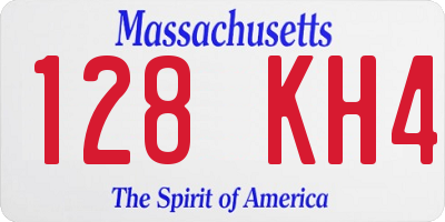 MA license plate 128KH4